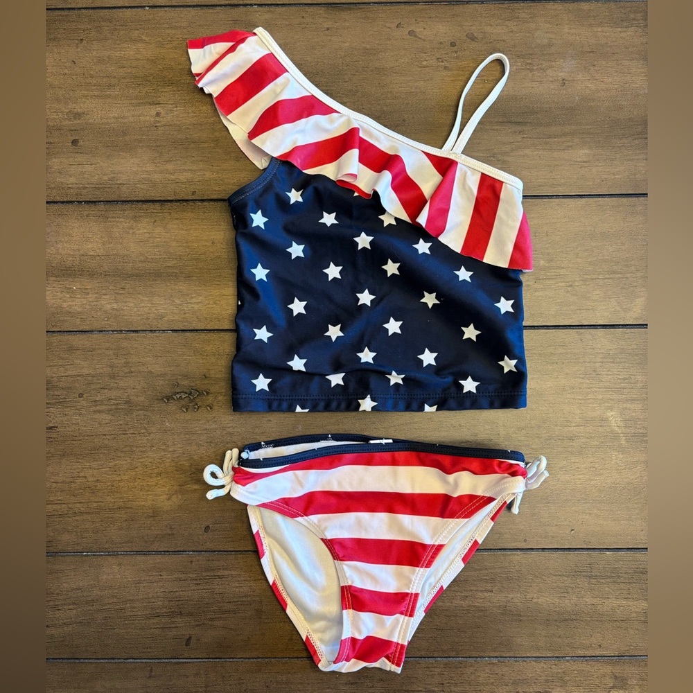 Children’s Place Patriotic One-Shoulder Girls Bikini